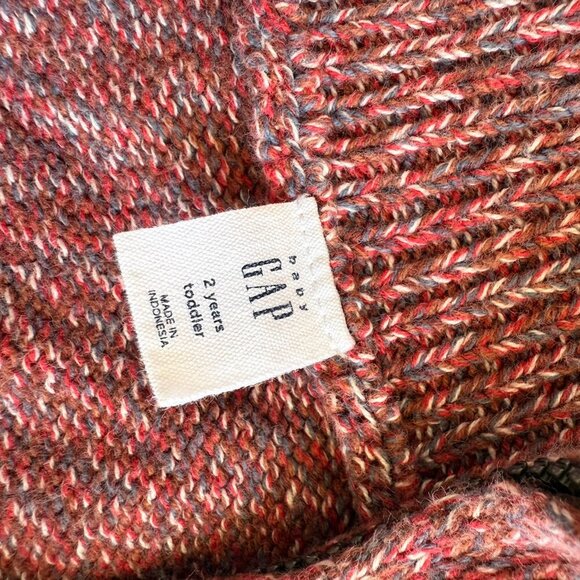 Gap Half Zip Knit Sweater Heather Red Toddler Boy Size 2T - Picture 5 of 6